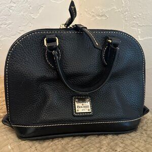 Dooney & Bourke Crossbody Zip Top Black Leather Small Satchel
